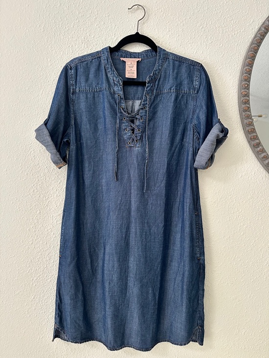Philosophy Dresses & Skirts - Denim Lace-Up Casual Dress